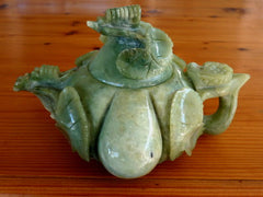 "Descendant's Luck" Pumpkin Shape Chinese Jade Teapot Hand Carved (TEA-2)