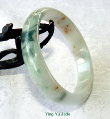 Qing Dynasty "Fu Lu Shou" Burmese  Jadeite Jade Bangle Bracelet 59mm (V1291)
