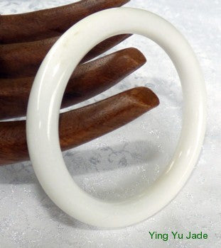Best Quality Classic Round White Chinese Jade Bangle Bracelet 54mm